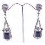 Outstanding Onyx and Marcasite Earings